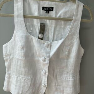 JCREW Linen Vest ~ Size 4 (fits like a 6)